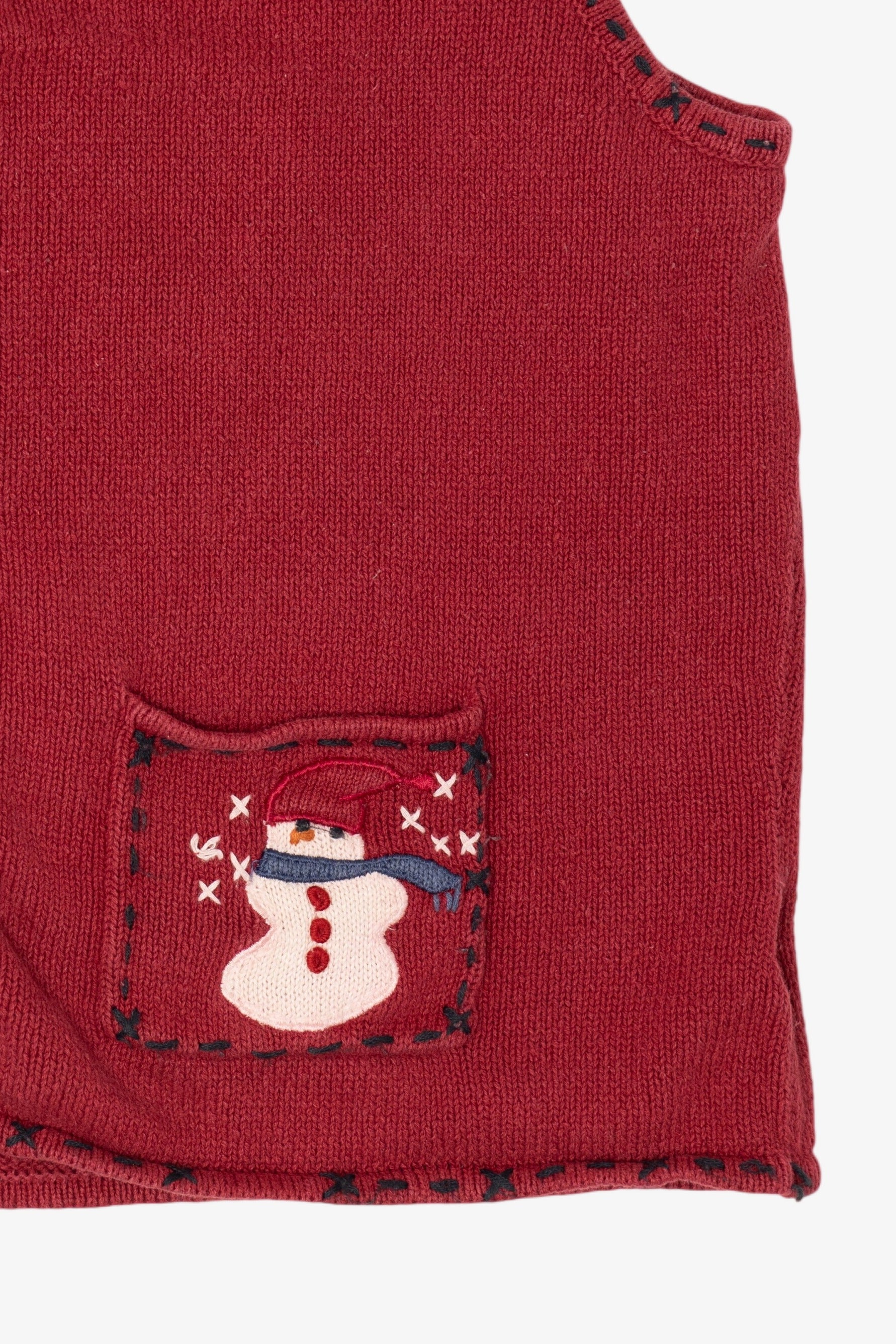 Vintage Red Cottage Cove Ugly Christmas Pocket Vest (1990s)