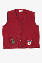 Vintage Red Cottage Cove Ugly Christmas Pocket Vest (1990s)