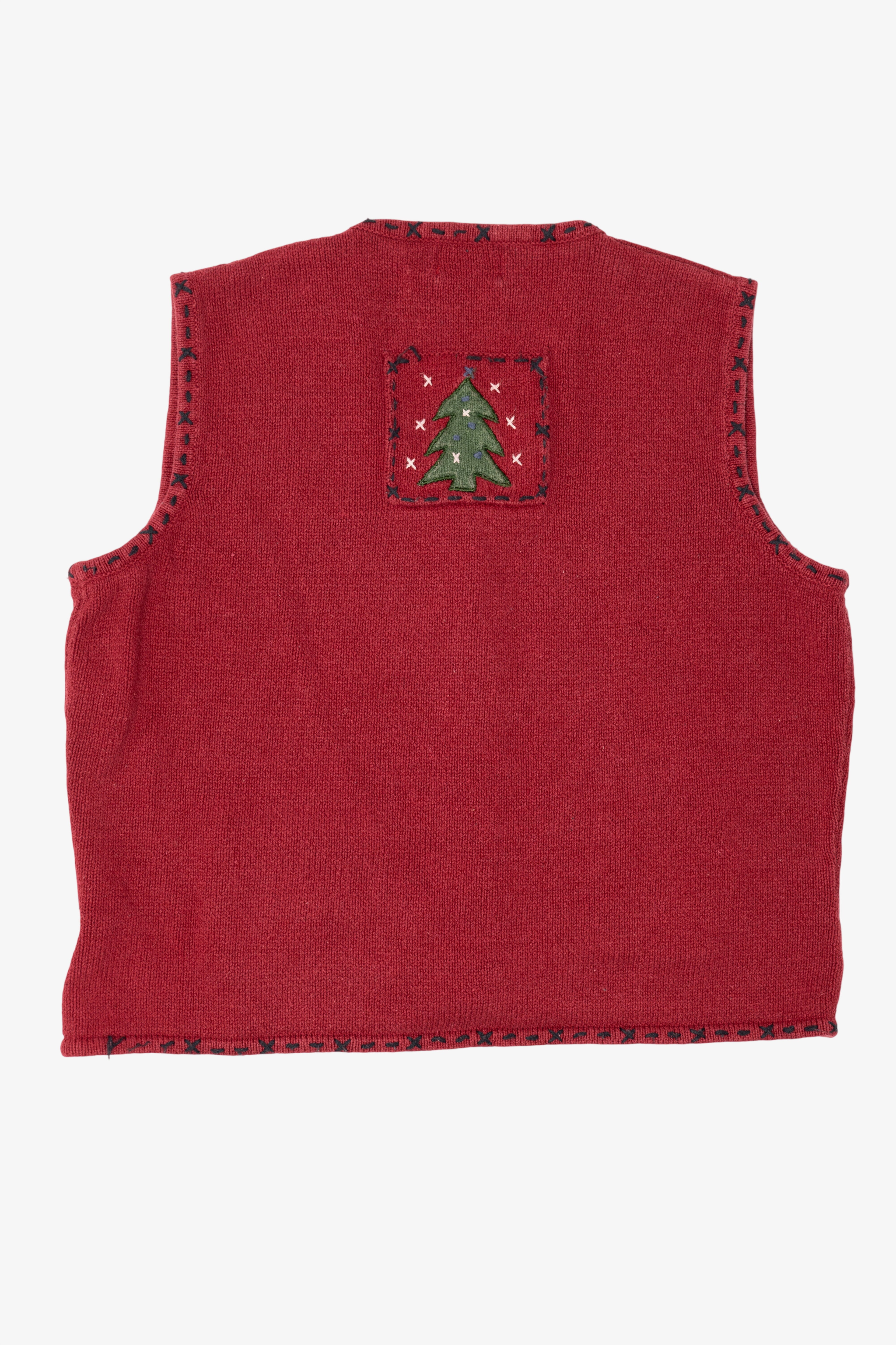 Vintage Red Cottage Cove Ugly Christmas Pocket Vest (1990s)