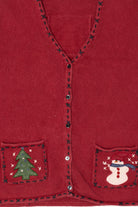 Vintage Red Cottage Cove Ugly Christmas Pocket Vest (1990s)