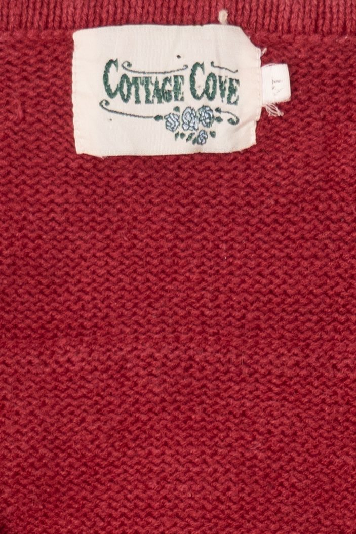 Vintage Red Cottage Cove Ugly Christmas Pocket Vest (1990s)