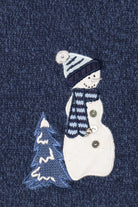 Vintage Blue White Stag Snowmen Ugly Christmas Vest (2000s)