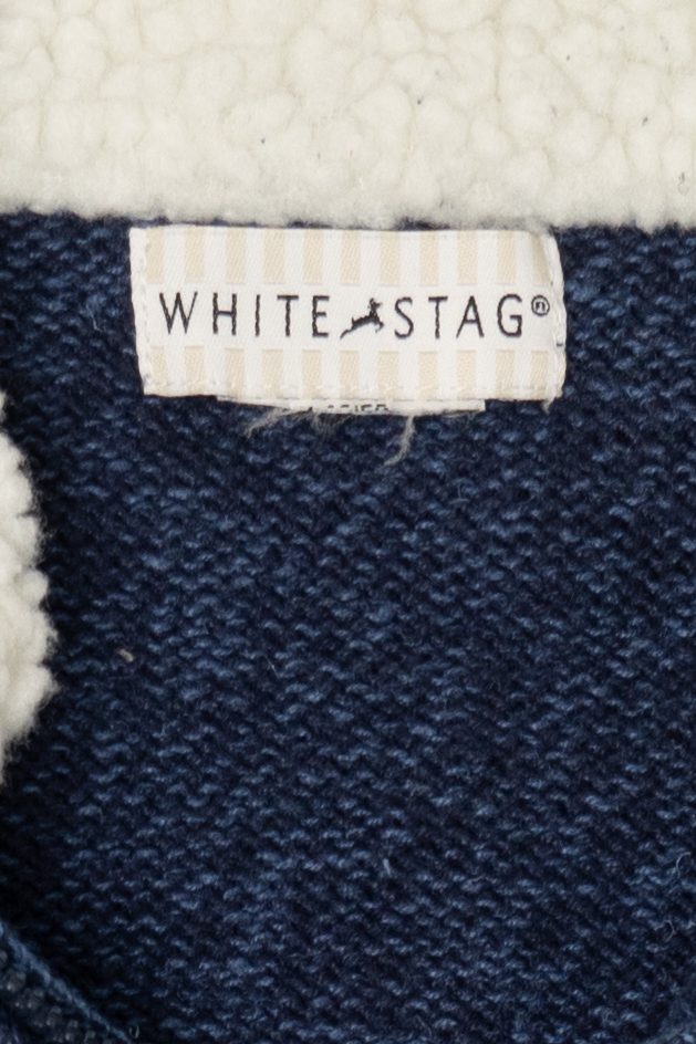 Vintage Blue White Stag Snowmen Ugly Christmas Vest (2000s)