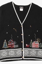 Vintage Black Southern Lady Embroidered Landscape Ugly Christmas Vest (1980s)