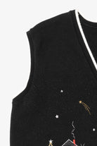 Vintage Black Southern Lady Embroidered Landscape Ugly Christmas Vest (1980s)
