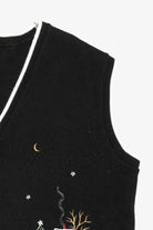 Vintage Black Southern Lady Embroidered Landscape Ugly Christmas Vest (1980s)