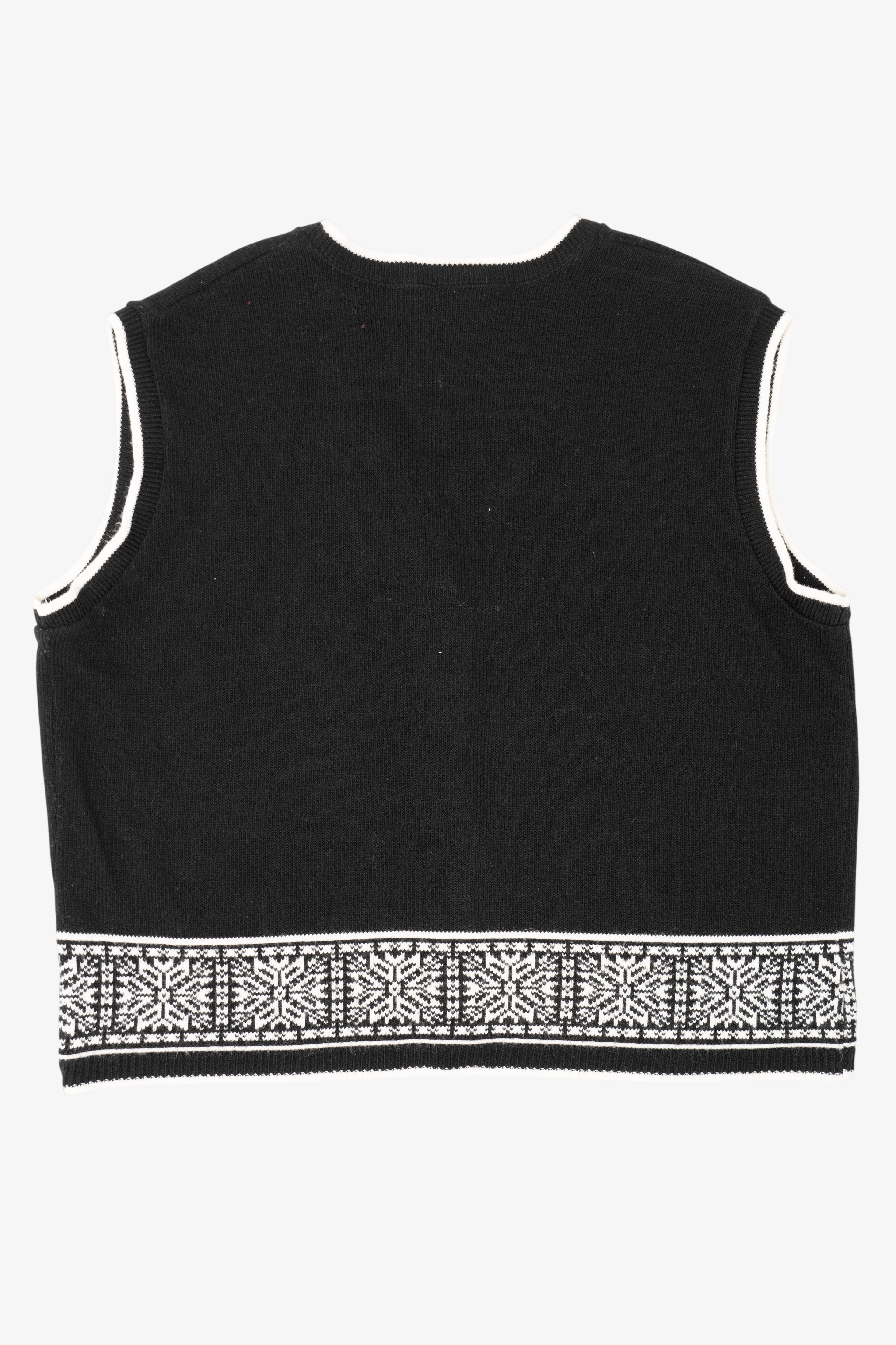 Vintage Black Southern Lady Embroidered Landscape Ugly Christmas Vest (1980s)