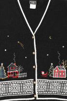 Vintage Black Southern Lady Embroidered Landscape Ugly Christmas Vest (1980s)