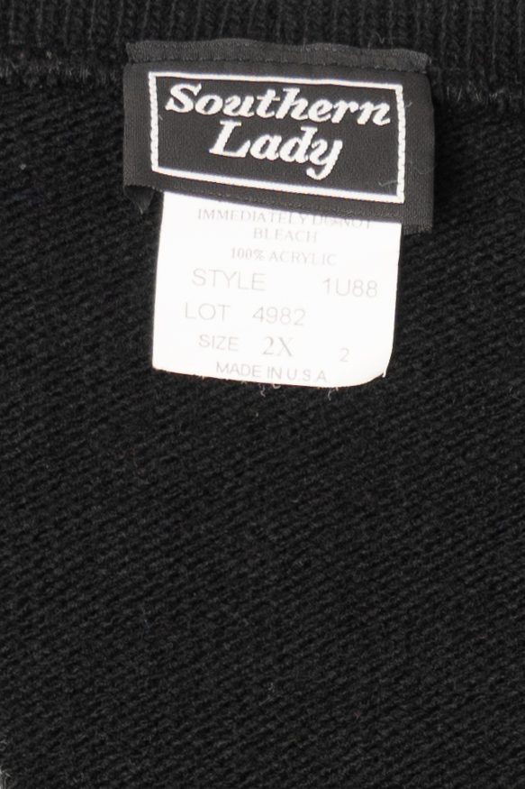Vintage Black Southern Lady Embroidered Landscape Ugly Christmas Vest (1980s)