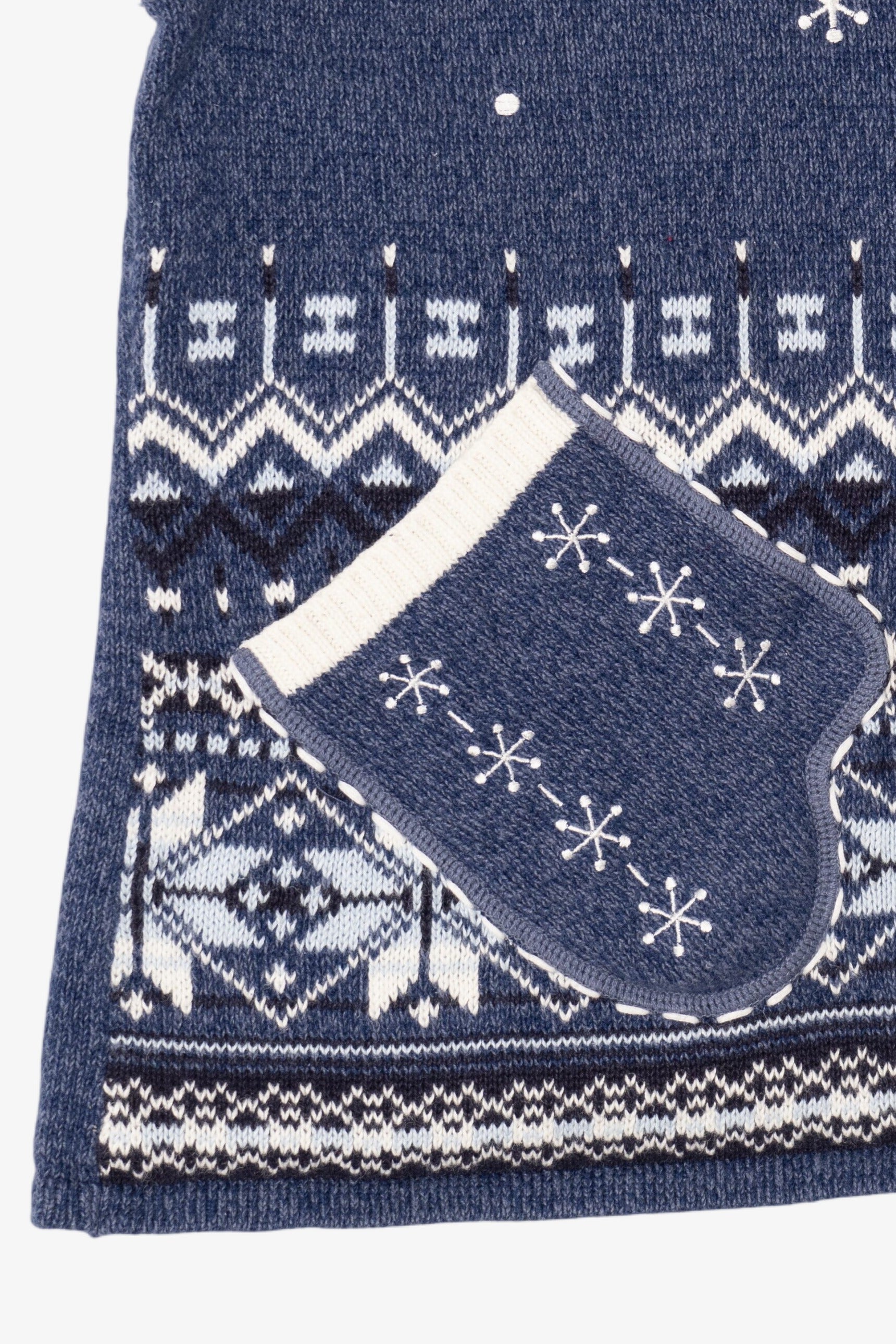 Vintage Blue Classic Elements Mitten Pockets Ugly Christmas Vest (2000s)