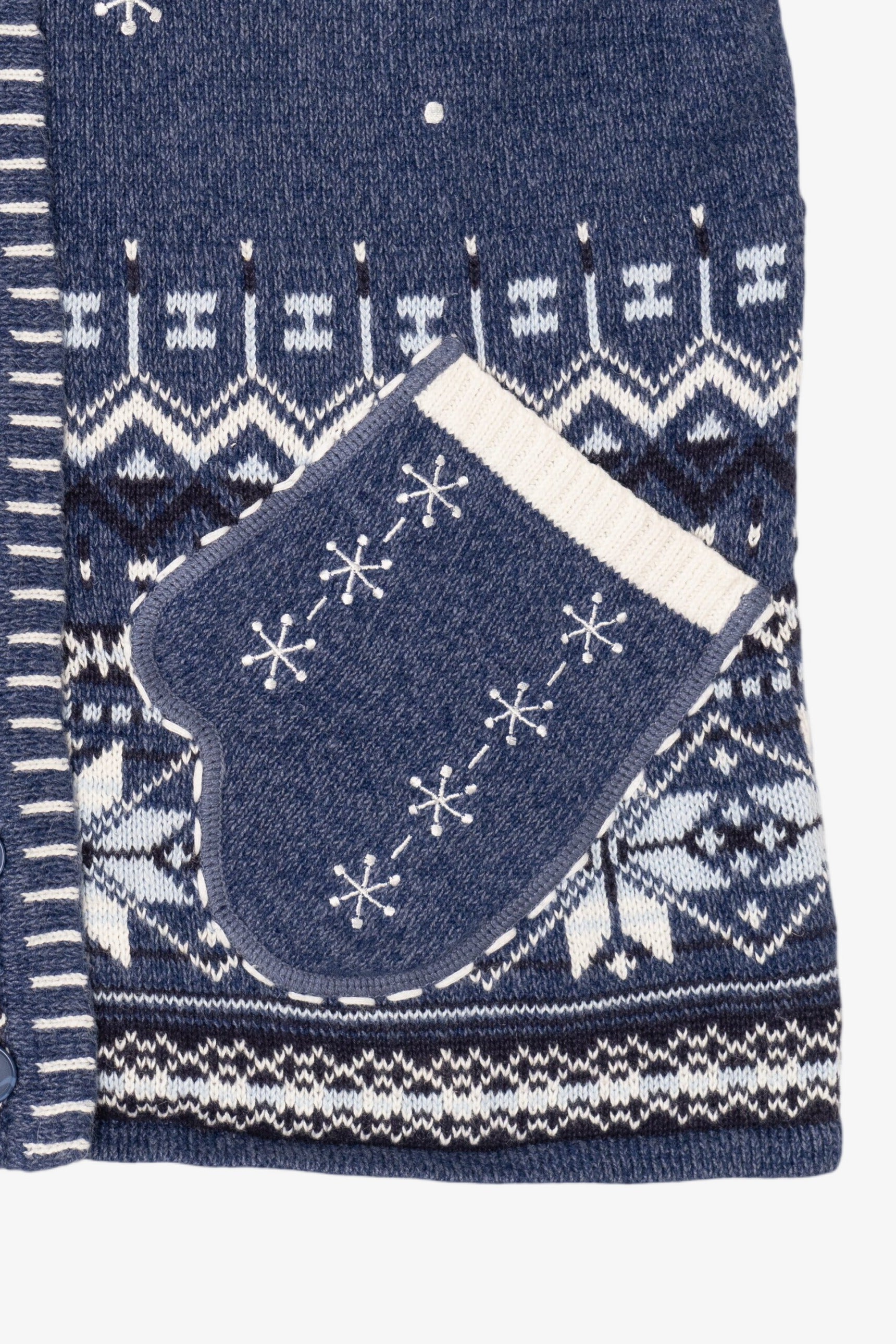 Vintage Blue Classic Elements Mitten Pockets Ugly Christmas Vest (2000s)
