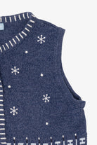 Vintage Blue Classic Elements Mitten Pockets Ugly Christmas Vest (2000s)