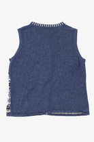 Vintage Blue Classic Elements Mitten Pockets Ugly Christmas Vest (2000s)