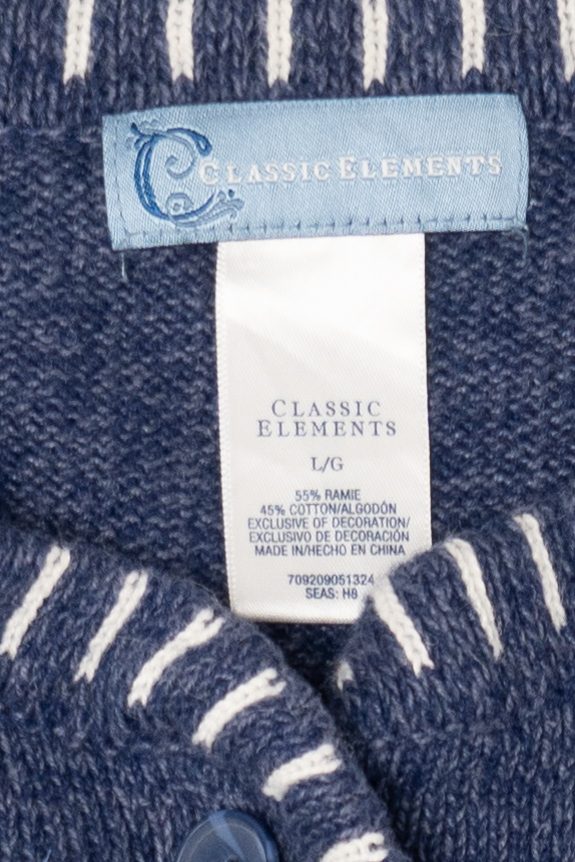 Vintage Blue Classic Elements Mitten Pockets Ugly Christmas Vest (2000s)