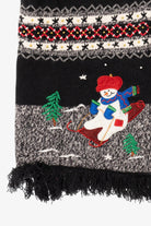 Vintage Black Skating Snowmen Ugly Christmas Vest (2000s)