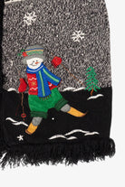 Vintage Black Skating Snowmen Ugly Christmas Vest (2000s)