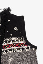 Vintage Black Skating Snowmen Ugly Christmas Vest (2000s)