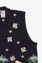 Vintage Navy Blue Northcrest Snowmen Ugly Christmas Vest (1990s)