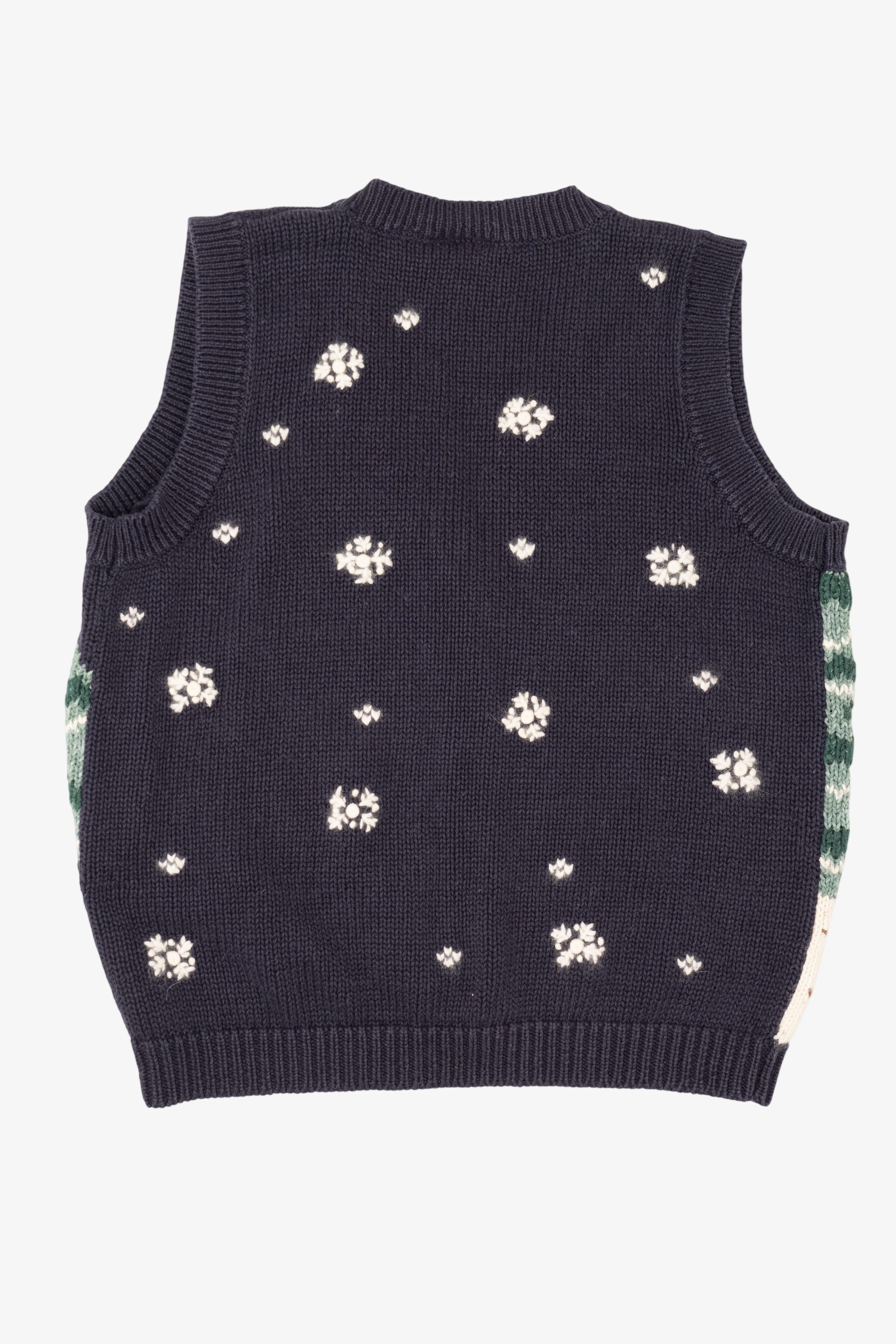 Vintage Navy Blue Northcrest Snowmen Ugly Christmas Vest (1990s)