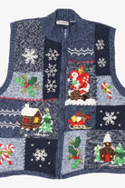 Vintage Blue One Step Up Ugly Christmas Vest (2000s)