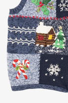 Vintage Blue One Step Up Ugly Christmas Vest (2000s)