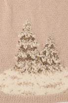 Vintage Hand Knit Beige Marisa Christina Landscape Ugly Christmas Vest (1990s)