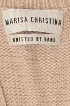 Vintage Hand Knit Beige Marisa Christina Landscape Ugly Christmas Vest (1990s)