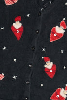 Vintage Susan Bristol Hand Embroidered Felted Santas Ugly Christmas Sweater (2000s)