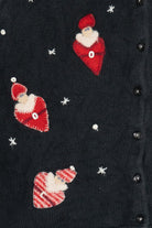 Vintage Susan Bristol Hand Embroidered Felted Santas Ugly Christmas Sweater (2000s)