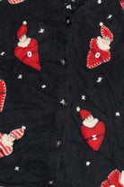 Vintage Susan Bristol Hand Embroidered Felted Santas Ugly Christmas Sweater (2000s)