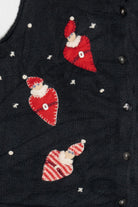 Vintage Susan Bristol Hand Embroidered Felted Santas Ugly Christmas Sweater (2000s)