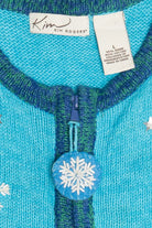 Vintage Kim Rogers Snowman Embroidered Scenery Ugly Christmas Vest (1990s)