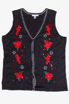Cardinals & Poinsettias Susan Bristol Ugly Christmas Sweater Vest