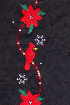Cardinals & Poinsettias Susan Bristol Ugly Christmas Sweater Vest