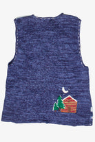 Vintage Bobbie Brooks Winter Mountain Cabin Embroidered Ugly Christmas Vest (2000s)