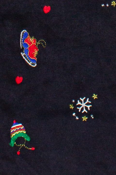 Vintage Embroidered Snowflakes Winter Fun Ugly Christmas Vest 