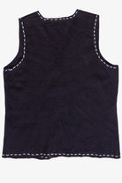 Vintage Embroidered Snowflakes Winter Fun Ugly Christmas Vest 