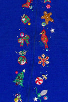 Vintage Whimsical Buttons Patches Zip Up Ugly Christmas Vest