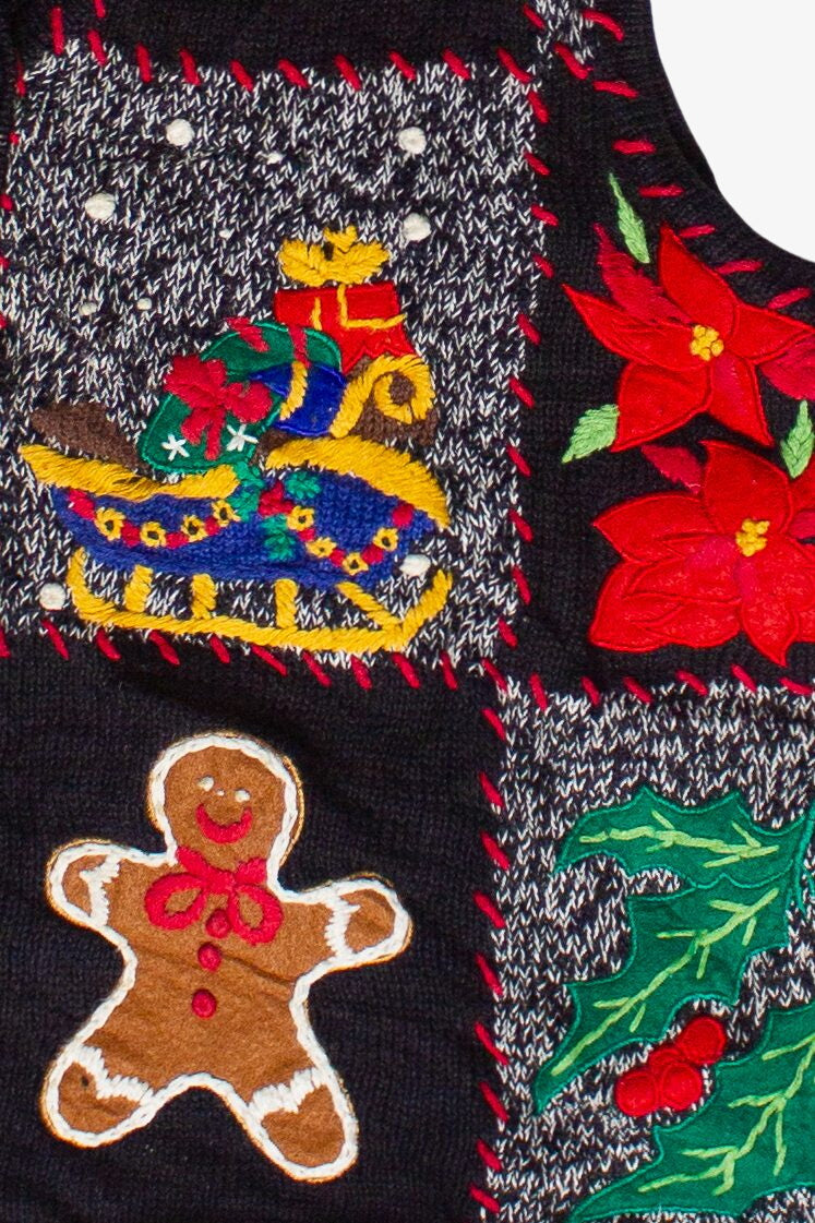 Vintage Hand Stitched Christmastime Ugly Christmas Vest