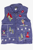 Vintage Snowy Winter Day Southern Lady Ugly Christmas Vest