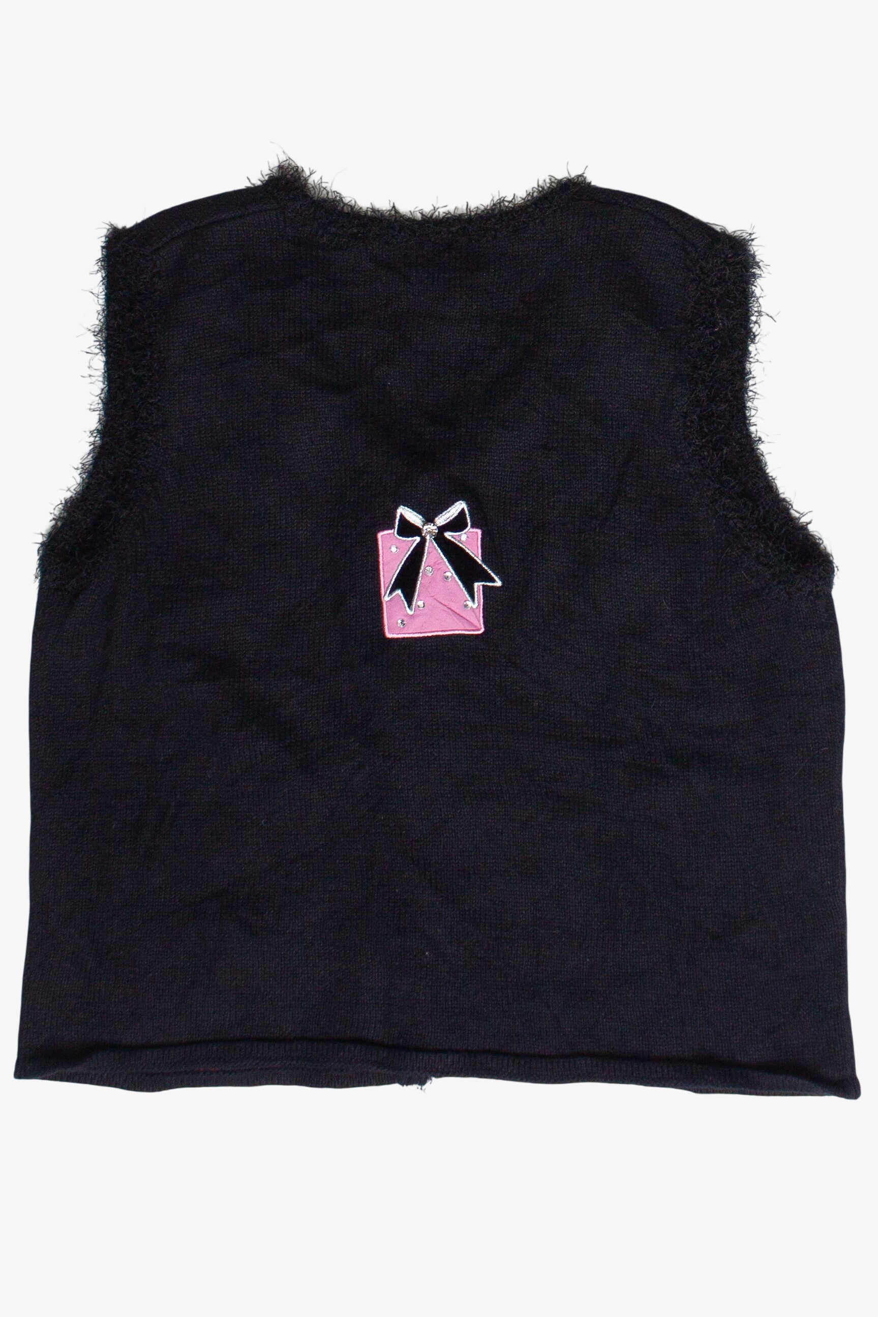 Vintage Y2K Bedazzled Pink Presents Ugly Christmas Sweater Vest