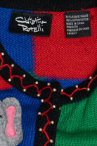 Vintage Christine Rotelli Zoo Animals & Candy Canes Ugly Christmas Vest (1990s)