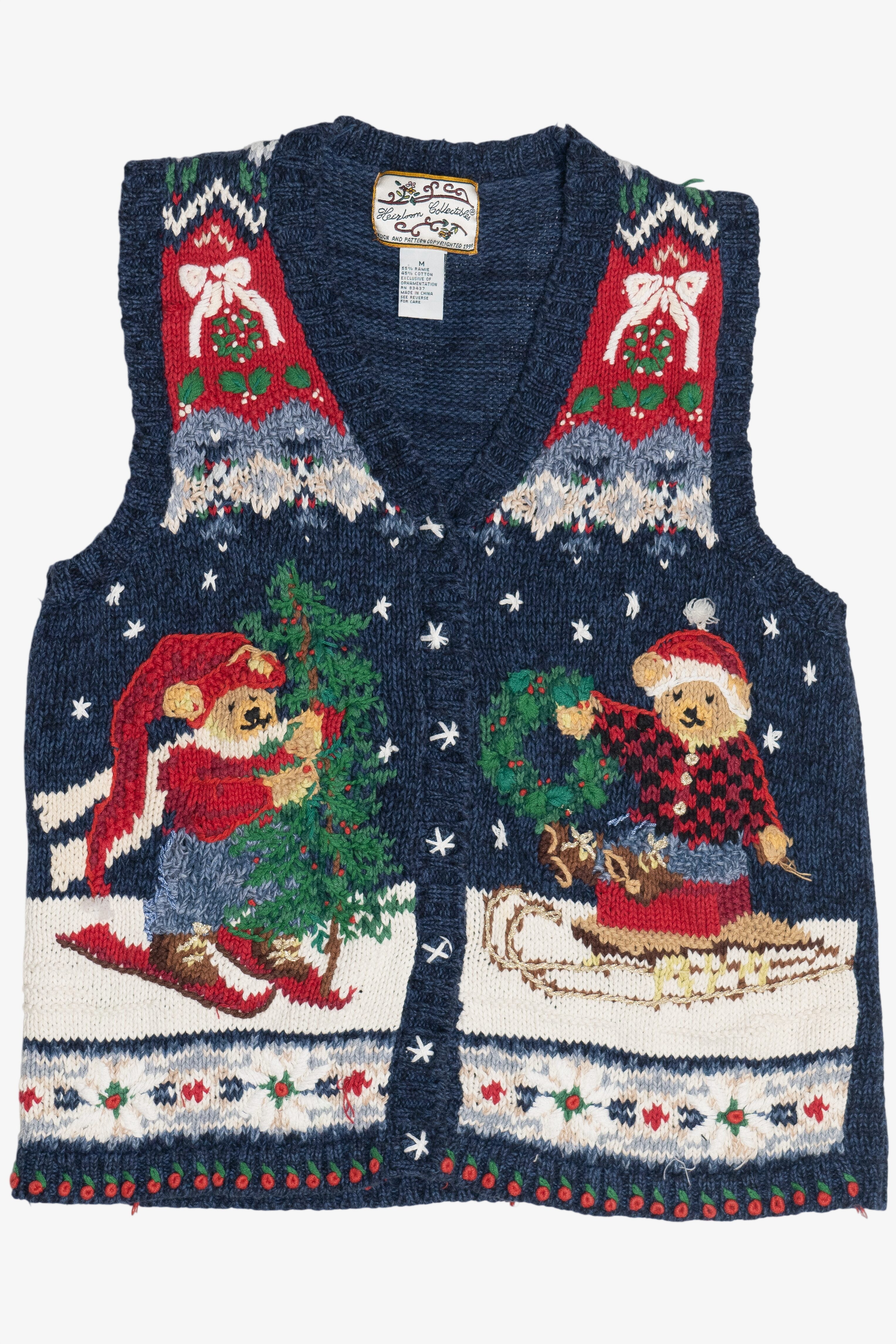 Vintage Holiday Bears Ugly Christmas Vest (1990s)