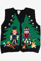 Vintage Nutcrackers & Christmas Tree Ugly Christmas Vest (1990s)