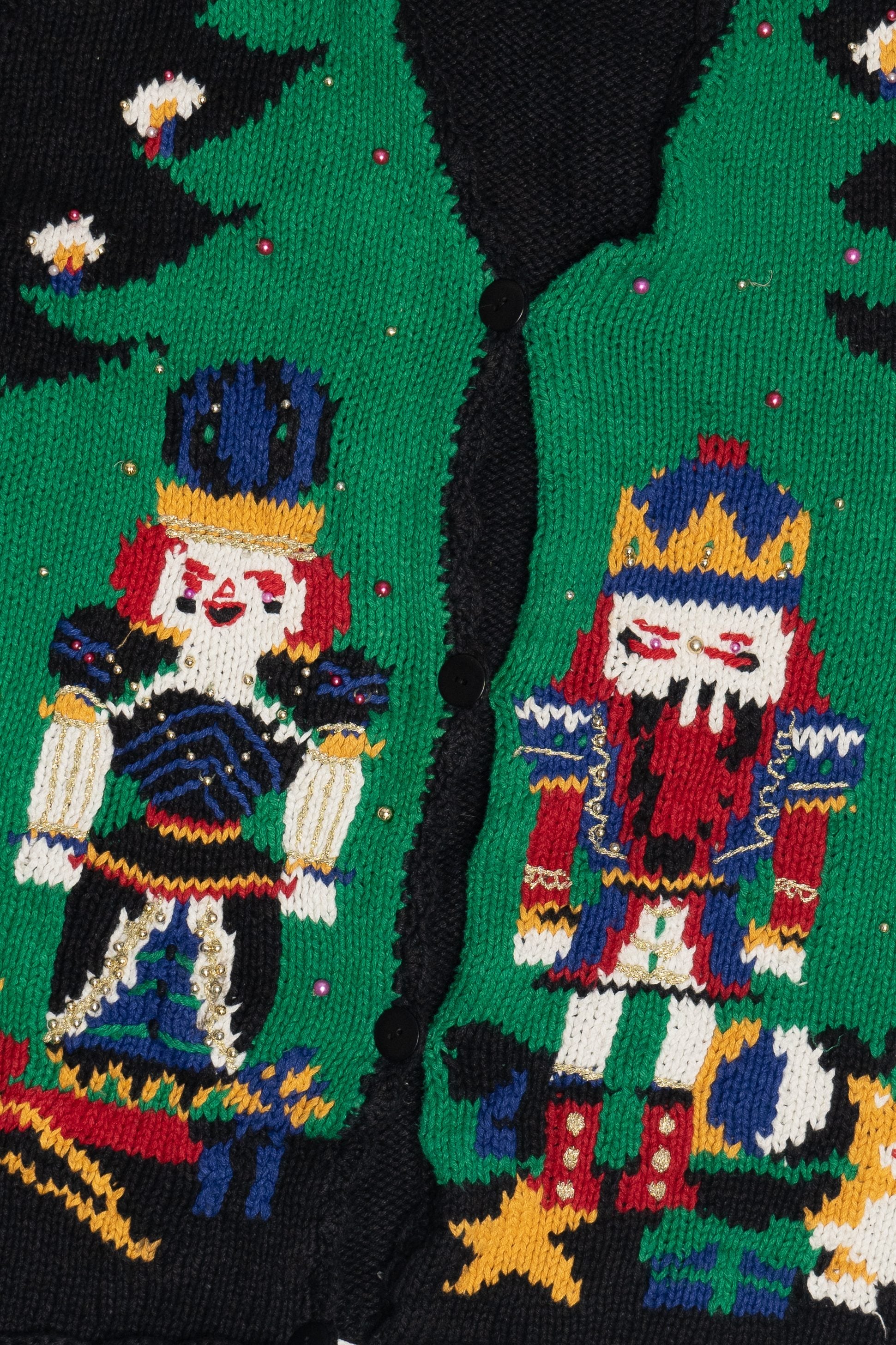 Vintage Nutcrackers & Christmas Tree Ugly Christmas Vest (1990s)