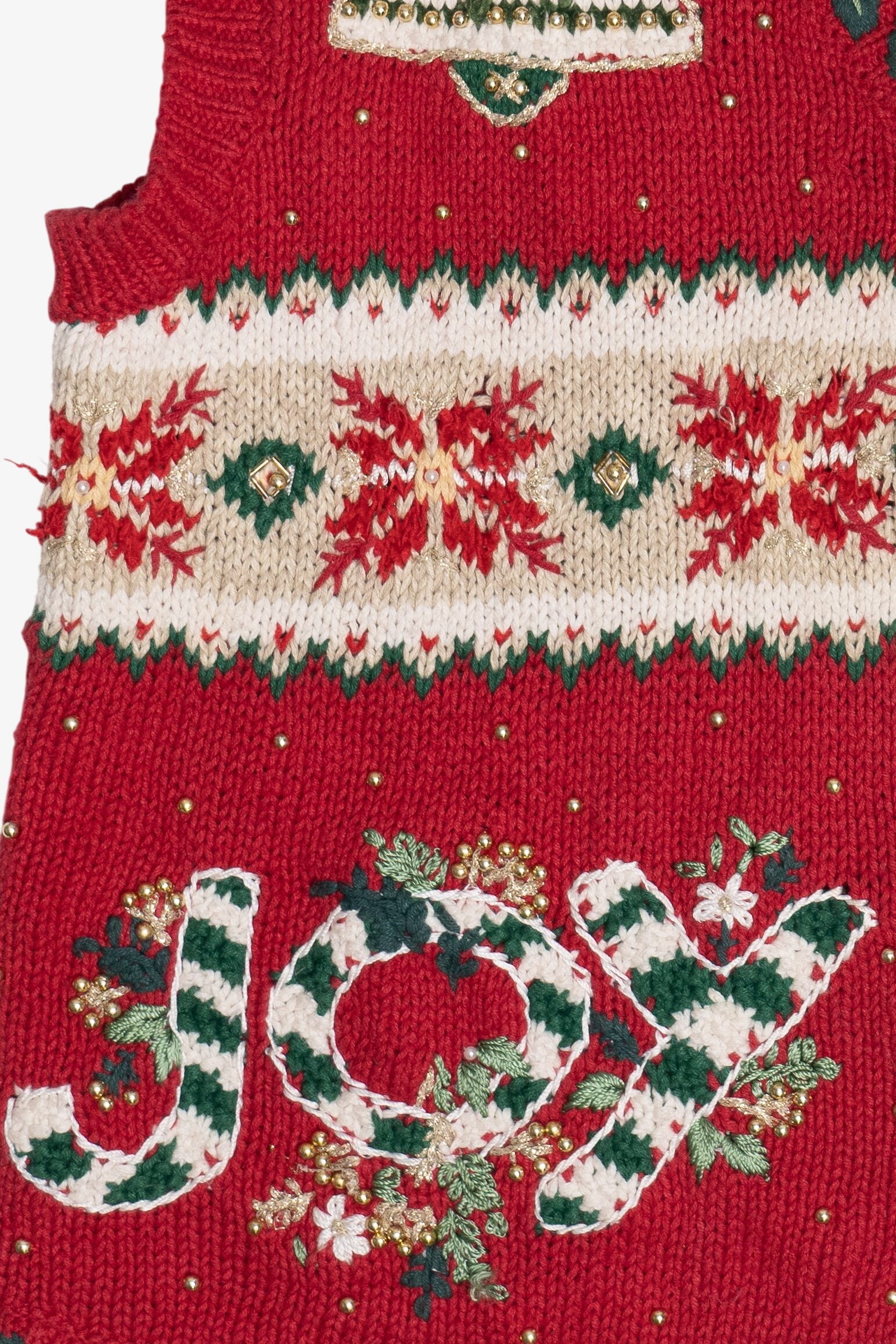 Vintage "Joy" Holiday Decor Ugly Christmas Vest (1990s)