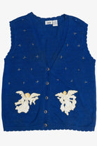 Vintage Angels In The Night Sky Ugly Christmas Vest (1990s)