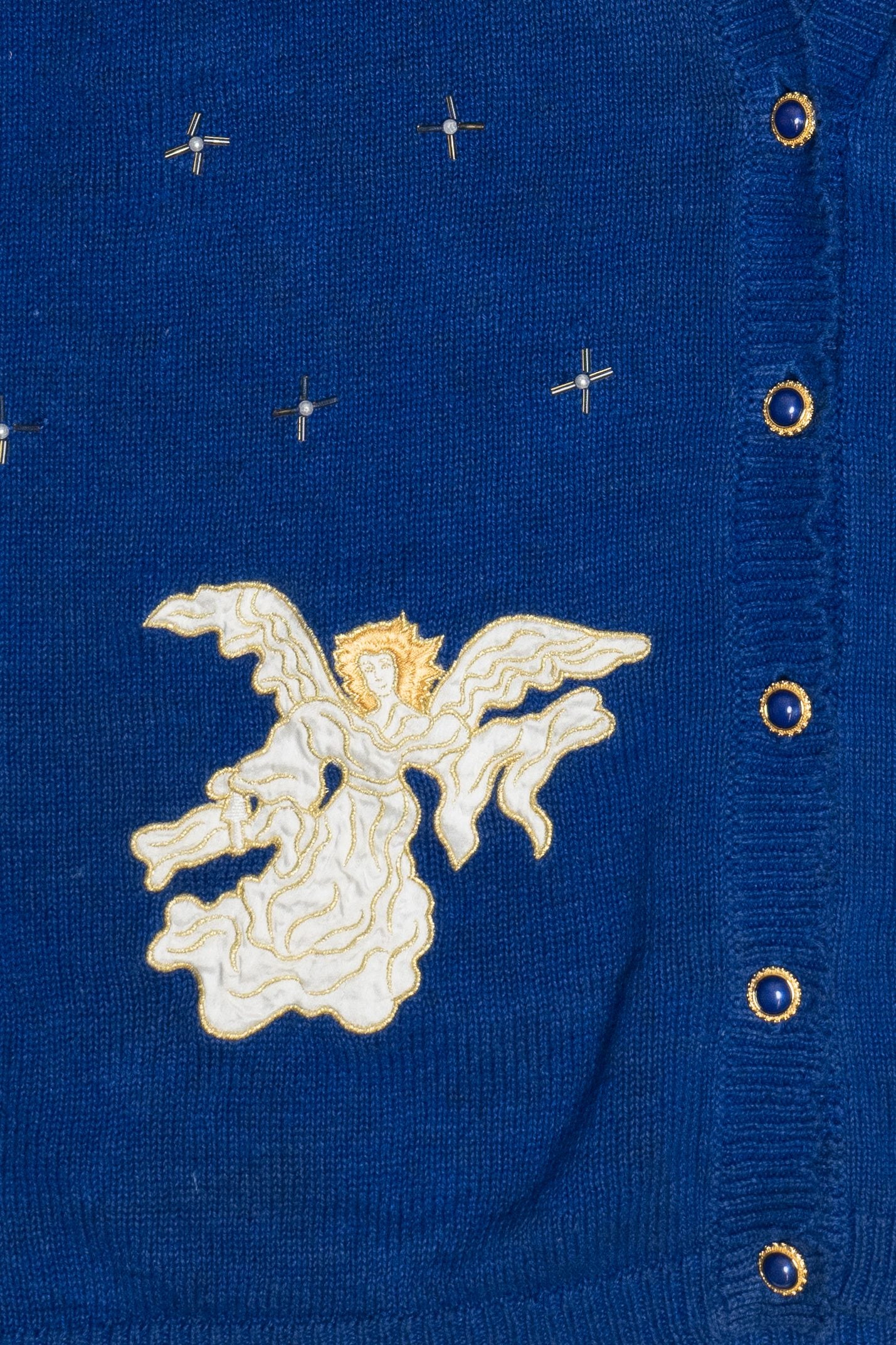 Vintage Angels In The Night Sky Ugly Christmas Vest (1990s)