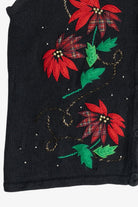 Vintage Bobbie Brooks Poinsettias Ugly Christmas Vest (1990s)