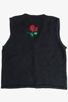 Vintage Bobbie Brooks Poinsettias Ugly Christmas Vest (1990s)